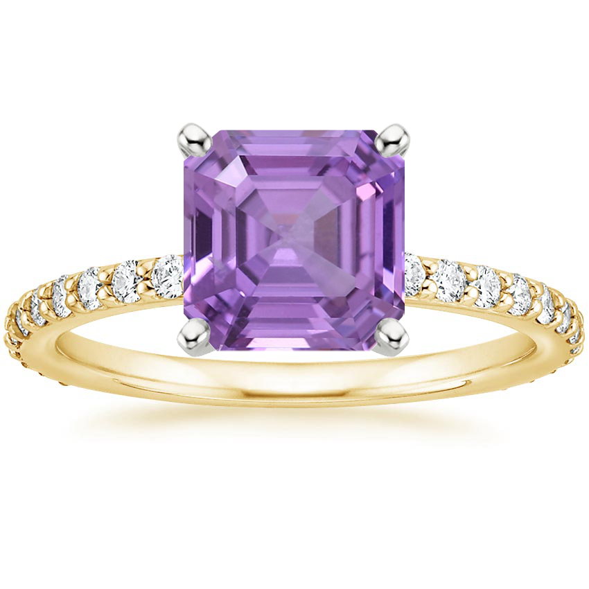 18K Yellow Gold Petite Shared Prong Three-Quarter Coverage Diamond Ring (1/3 ct. tw.), large top view