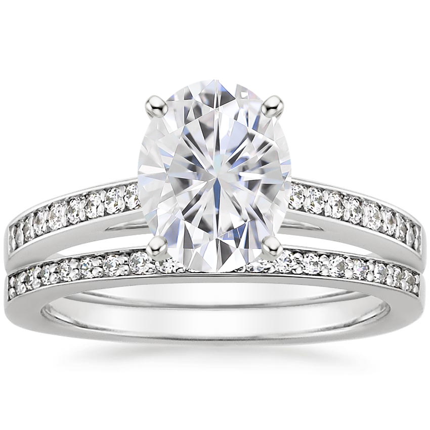 Moissanite Starlight Diamond Bridal Set (1/4 ct. tw.) in 18K White Gold