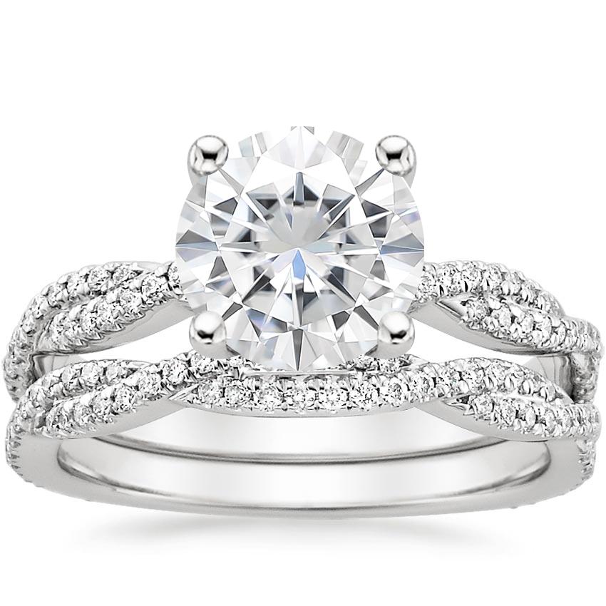 18KW Moissanite Petite Luxe Twisted Vine Bridal Set (1/2 ct. tw.), top view
