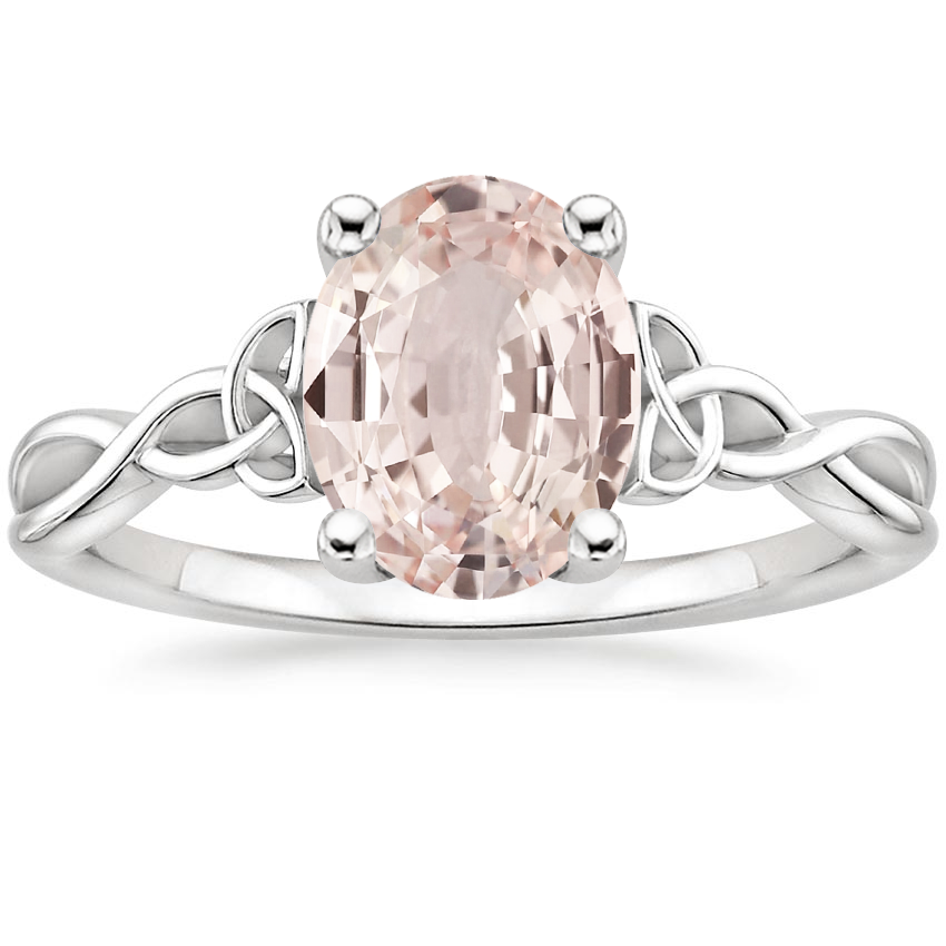 Platinum Celtic Love Knot Ring, large top view