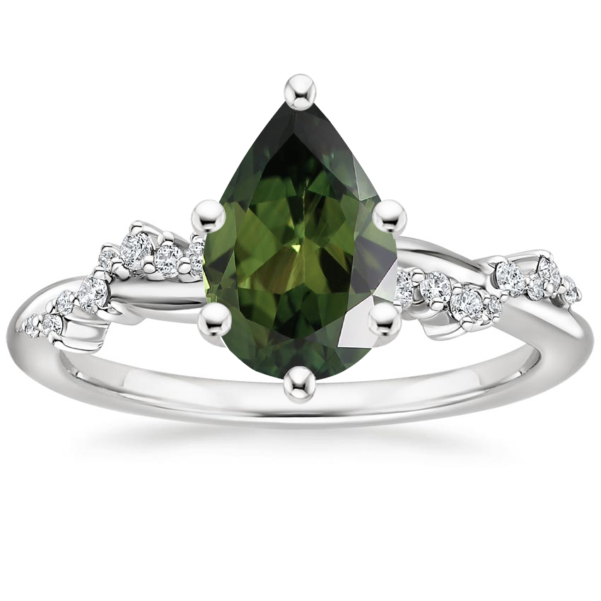 Platinum Pirouette Twist Diamond Ring, large top view