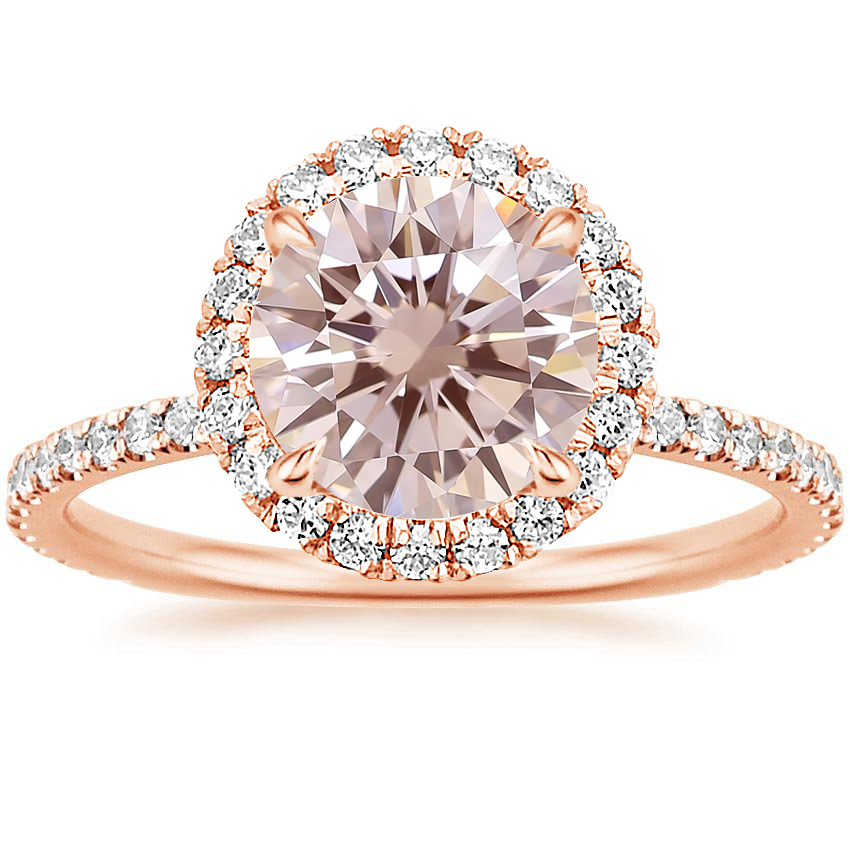 14K Rose Gold Waverly Halo Diamond Ring (1/2 ct. tw.), large top view