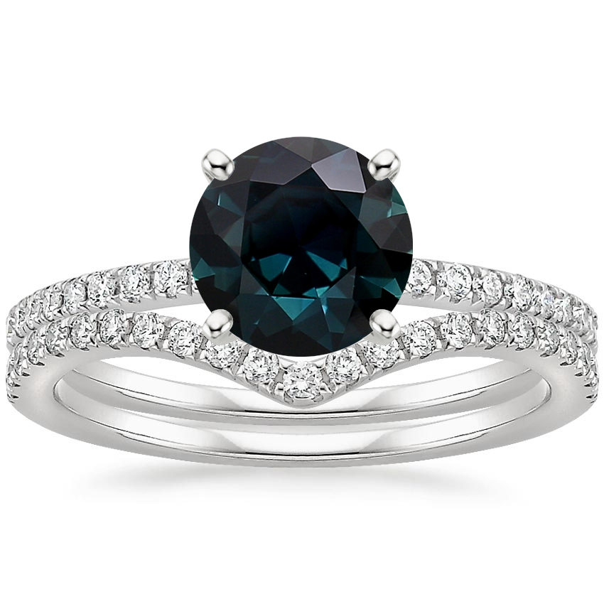 18K White Gold Ballad Diamond Ring (1/8 ct. tw.) with Flair Diamond Ring (1/6 ct. tw.)