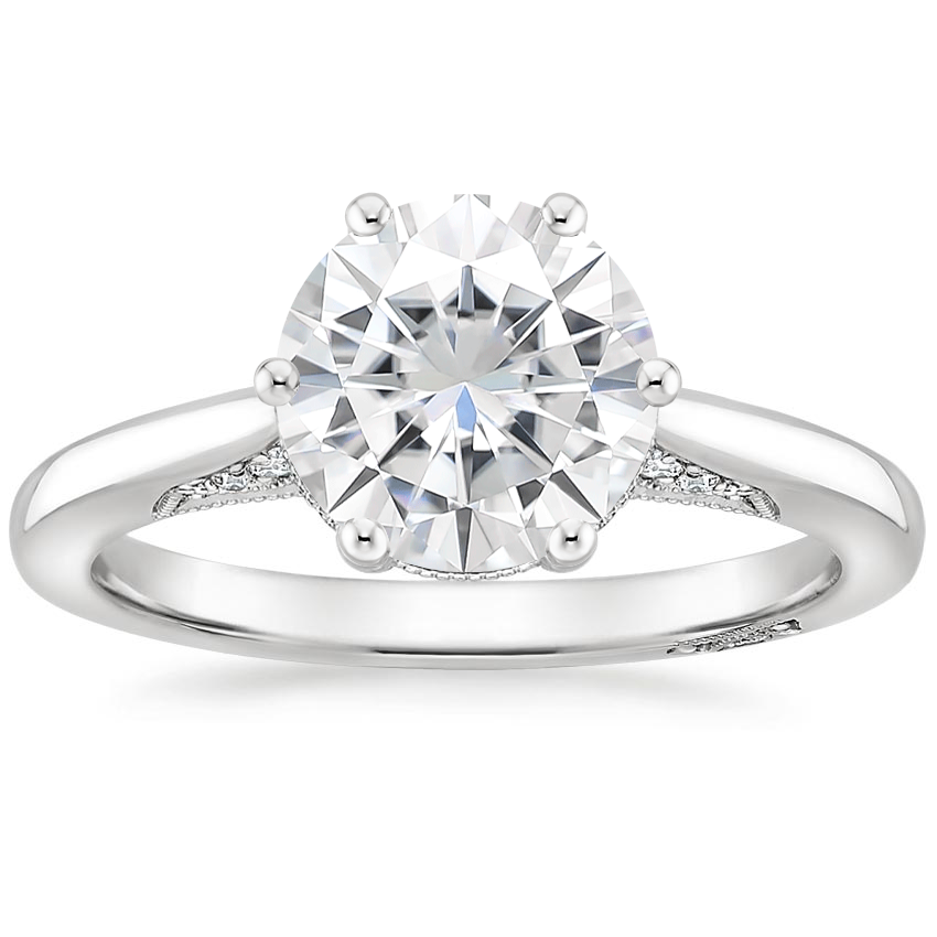 Moissanite Simply Tacori Crown Diamond Ring in Platinum