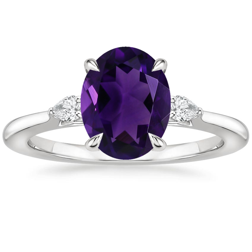 Platinum Aria Perfect Fit Three Stone Diamond Ring, large top view