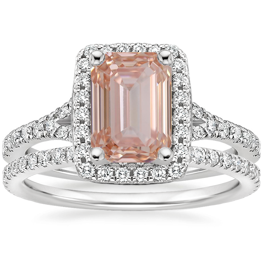 18K White Gold Joy Diamond Ring (1/3 ct. tw.) with Luxe Ballad Diamond Ring (1/4 ct. tw.)