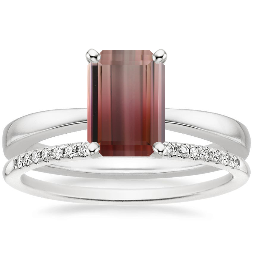 18K White Gold Petite Taper Ring with Whisper Diamond Ring (1/10 ct. tw.)