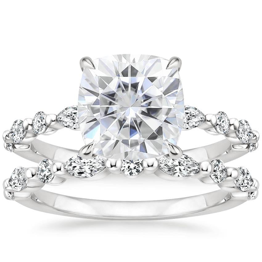 18KW Moissanite Versailles Diamond Bridal Set (3/4 ct. tw.), top view