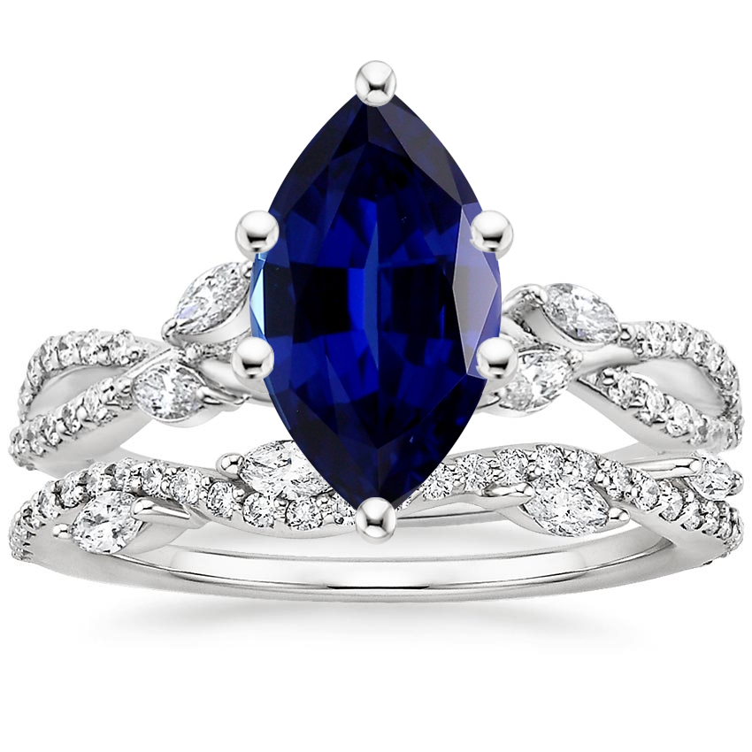 Platinum Luxe Willow Diamond Ring (1/4 ct. tw.) with Luxe Winding Willow Diamond Ring (1/4 ct. tw.)