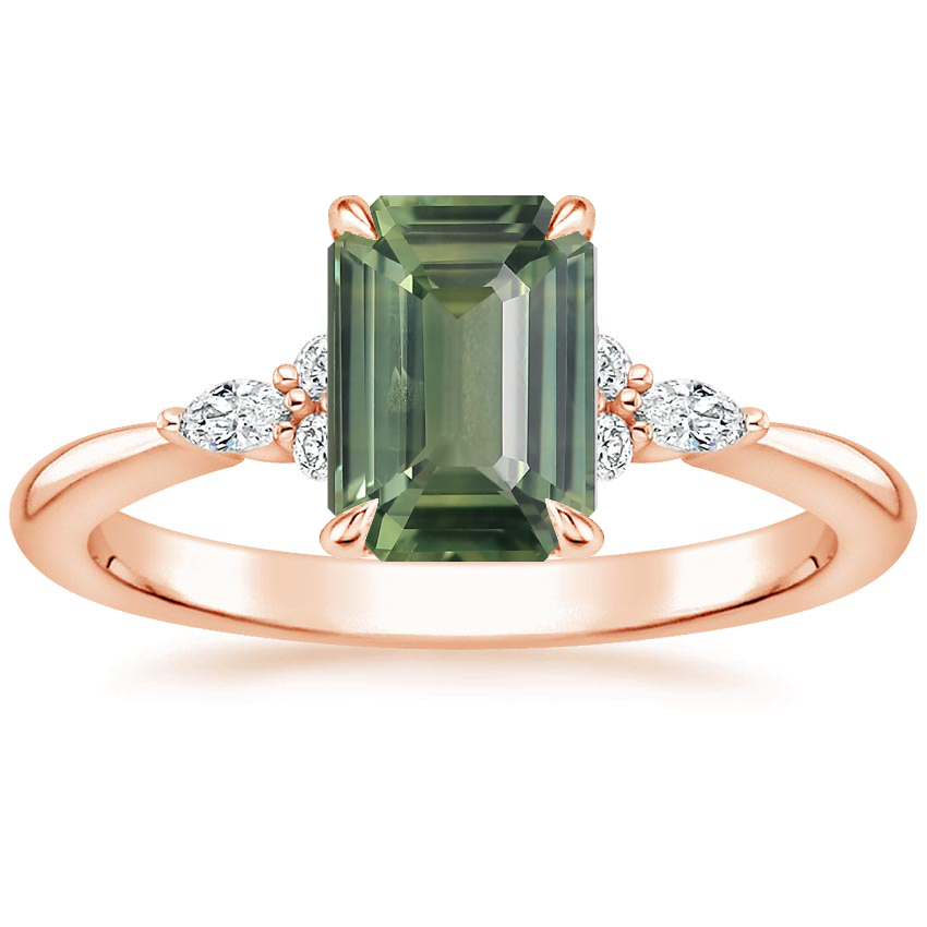 14K Rose Gold Nadia Diamond Ring, large top view