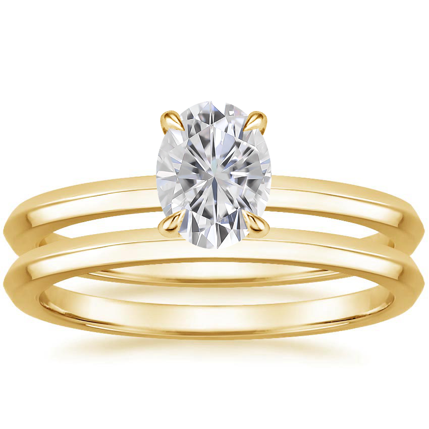 18KY Moissanite Hazel Bridal Set, top view