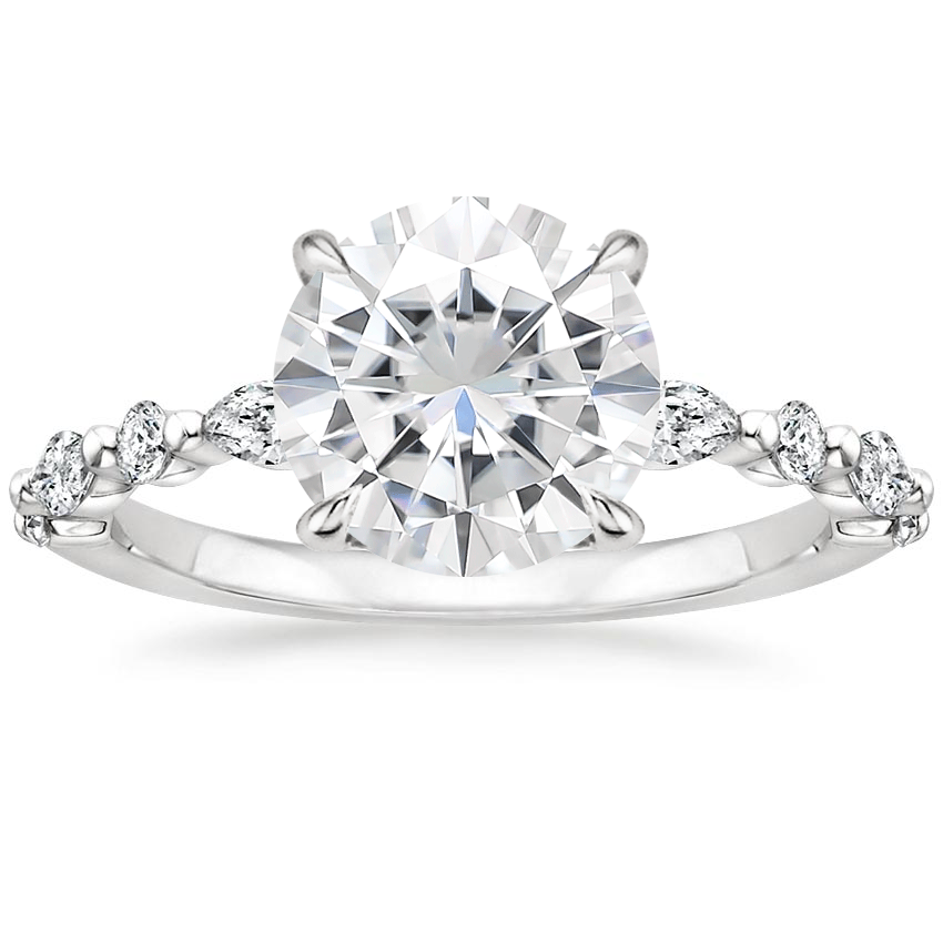 Moissanite Versailles Diamond Ring (1/3 ct. tw.) in 18K White Gold