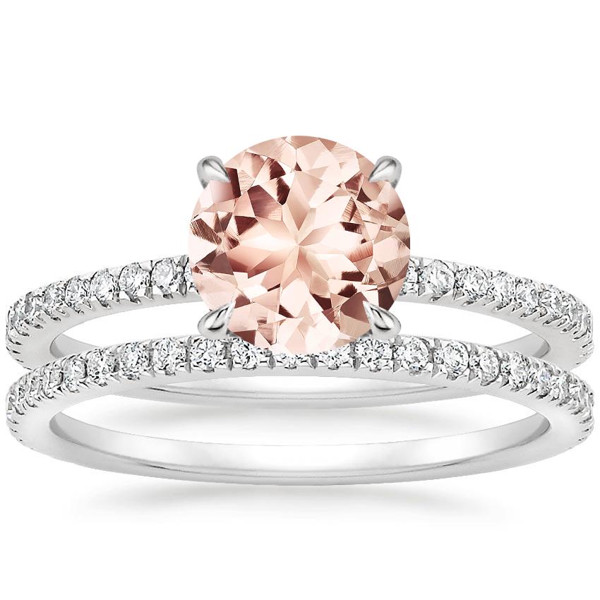 18KW Morganite Luxe Viviana Diamond Bridal Set (1/2 ct. tw.), top view