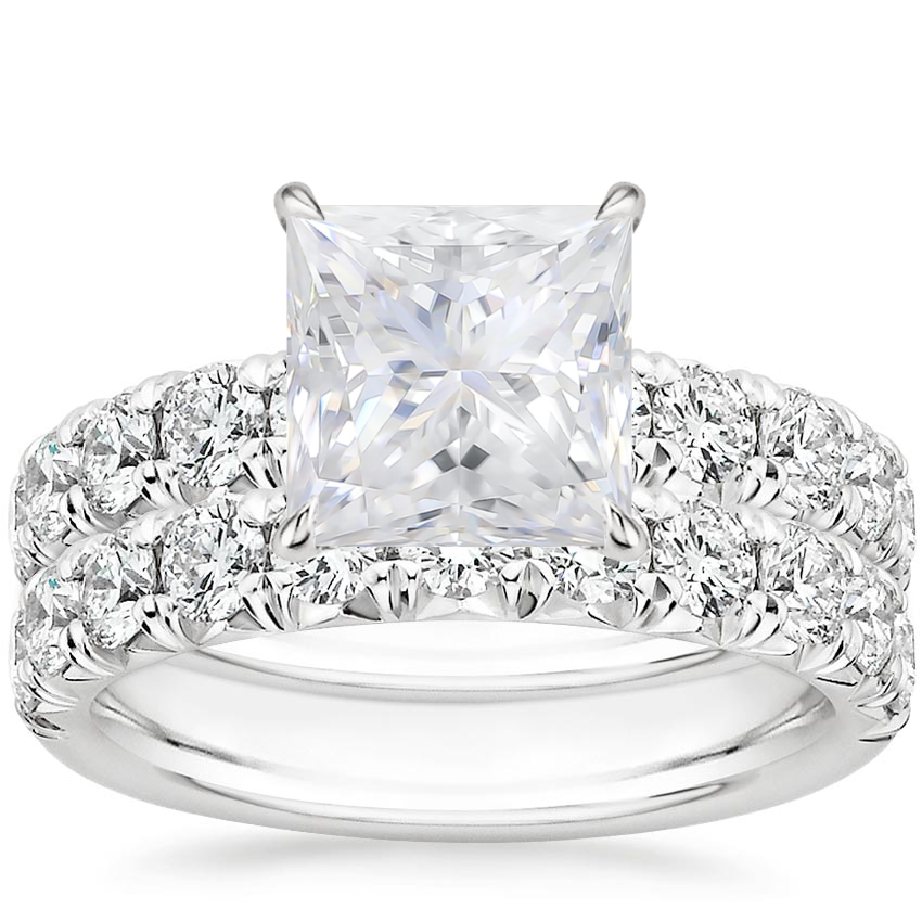 18KW Moissanite Ellora Diamond Bridal Set, top view