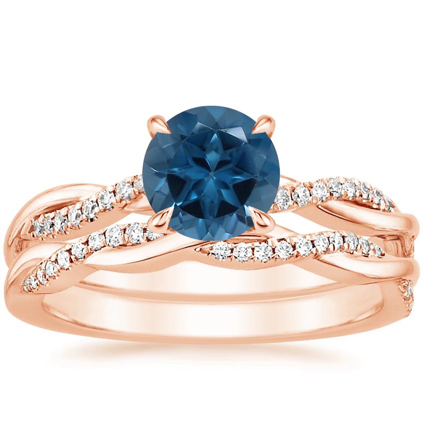 14K Rose Gold Petite Twisted Vine Diamond Bridal Set (1/4 ct. tw.)