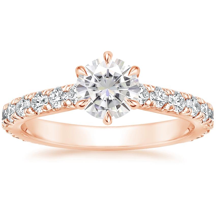 14K Rose Gold Sienna Three-Quarter Coverage Diamond Ring, large top view