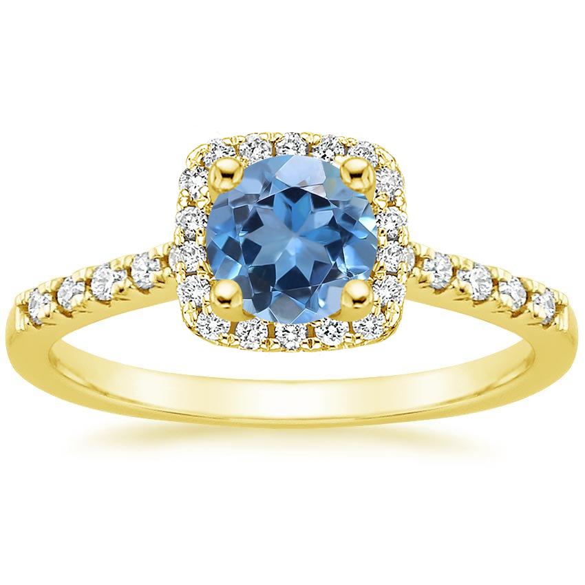 18K Yellow Gold Odessa Halo Diamond Ring (1/5 ct. tw.), large top view