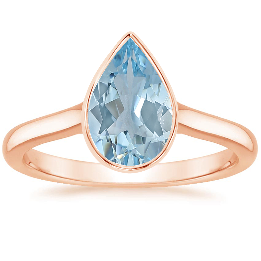 14K Rose Gold Luna 2mm Bezel Ring, large top view