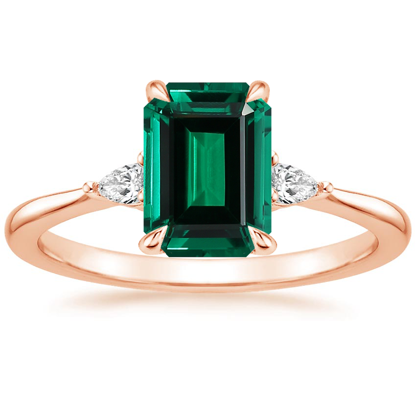 14K Rose Gold Aria Three Stone Diamond Ring (1/10 ct. tw.), large top view