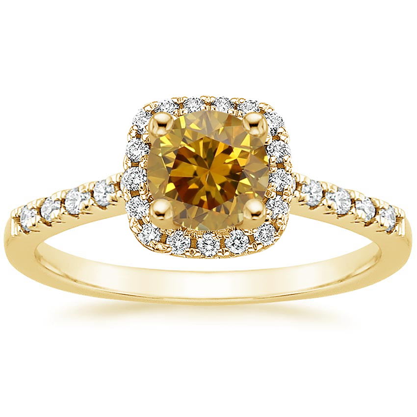 18K Yellow Gold Odessa Halo Diamond Ring (1/5 ct. tw.), large top view