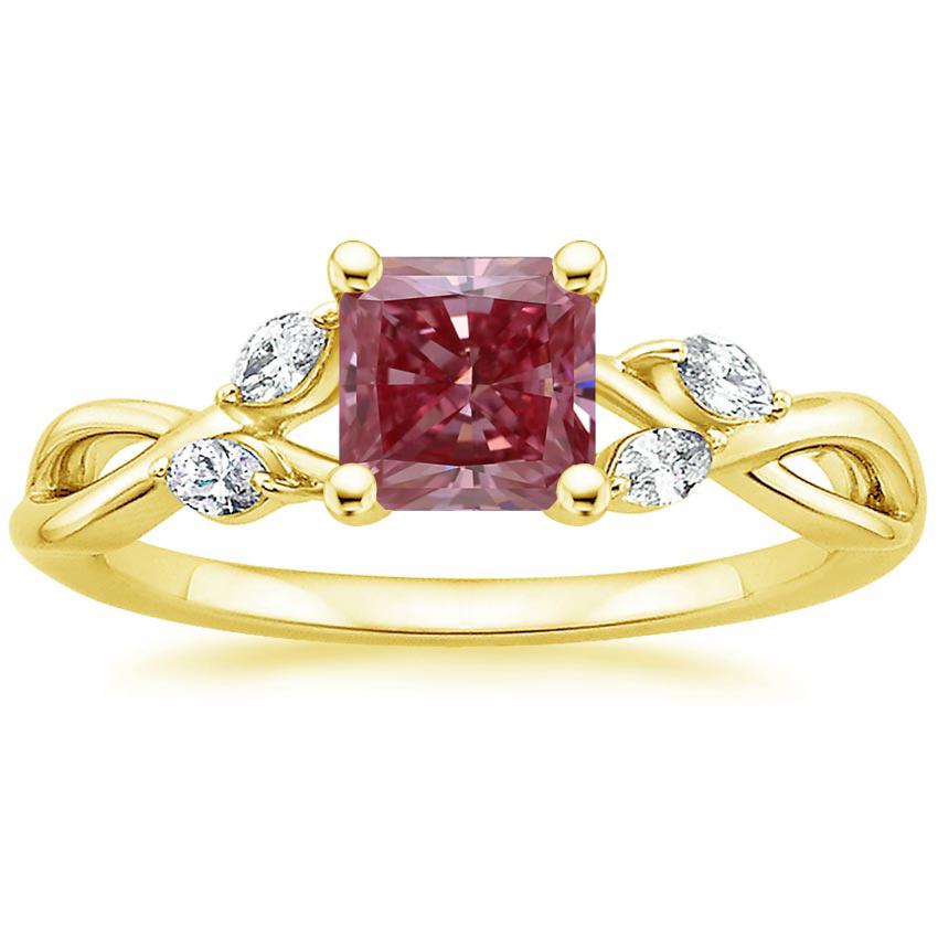 18K Yellow Gold Willow Diamond Ring (1/8 ct. tw.), large top view