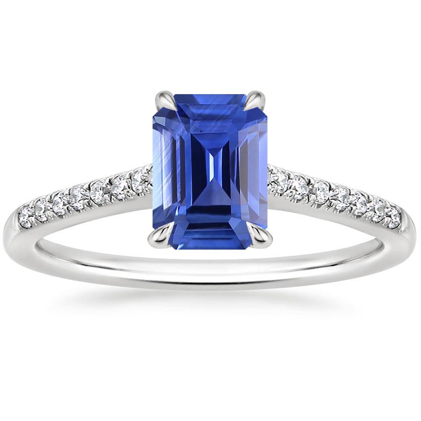 18K White Gold Lissome Half-Coverage Diamond Ring, large top view