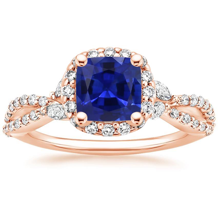 14K Rose Gold Luxe Willow Halo Diamond Ring (2/5 ct. tw.), large top view