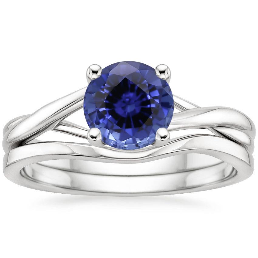 Sapphire Grace Bridal Set in 18K White Gold