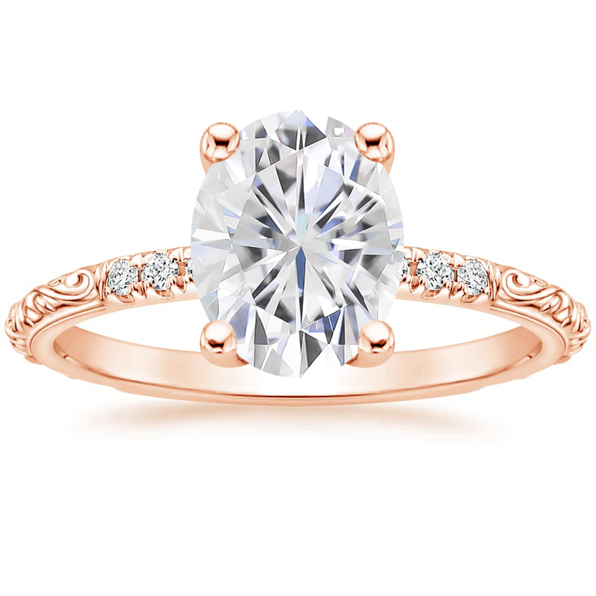 Rose Gold Moissanite Adeline Diamond Ring