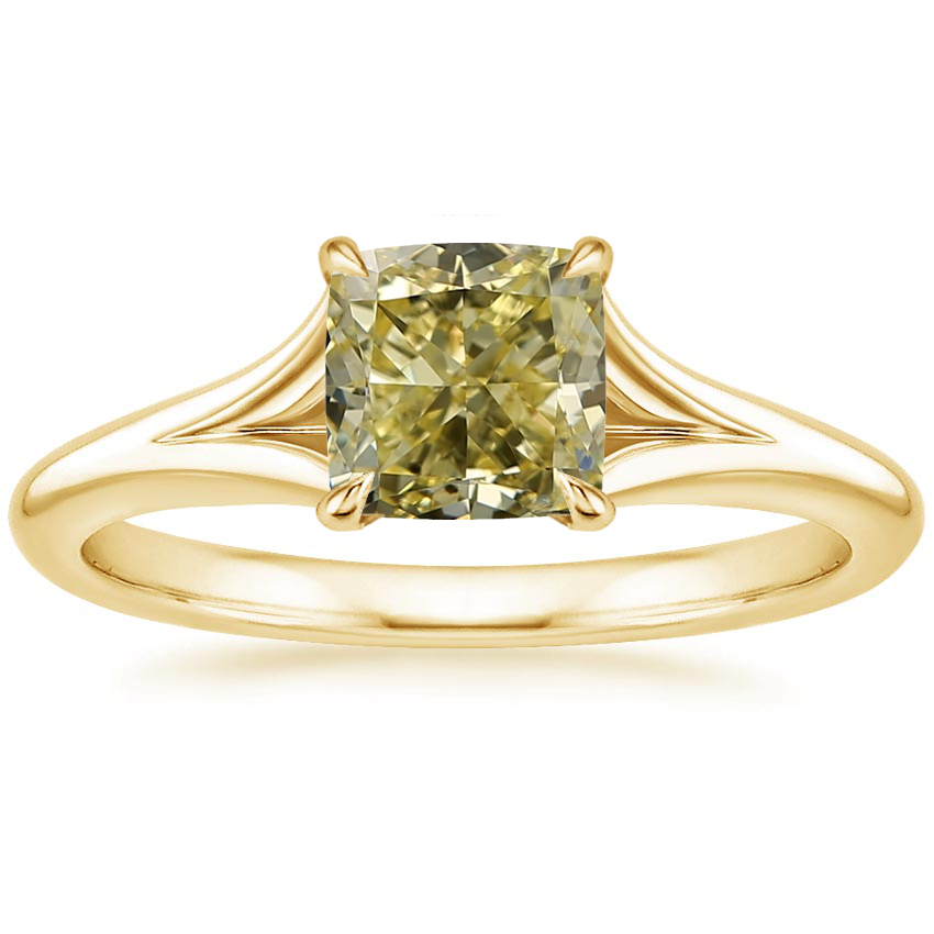 18K Yellow Gold Reverie Solitaire Ring, large top view