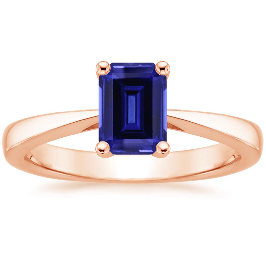 Rose Gold Sapphire Petite Tapered Trellis Ring