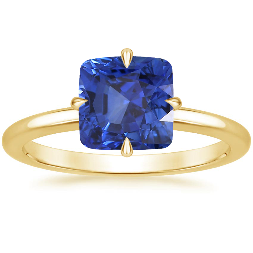 18K Yellow Gold North Star Solitaire Ring, large top view