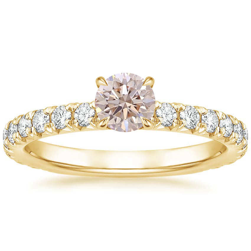 14K Yellow Gold Olympia Three-Quarter Coverage Diamond Ring, large top view