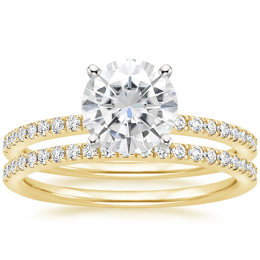 18KY Moissanite Ballad Diamond Bridal Set (1/3 ct. tw.), top view