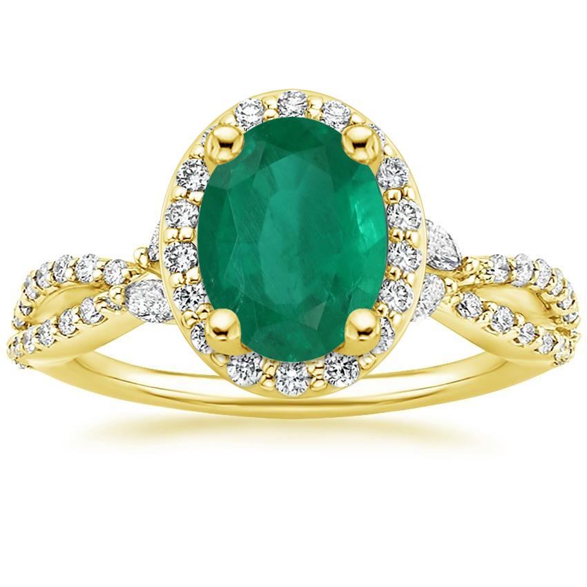 18K Yellow Gold Luxe Willow Halo Diamond Ring (2/5 ct. tw.), large top view