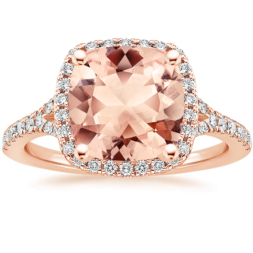 14K Rose Gold Joy Half Coverage Diamond Ring, large top view