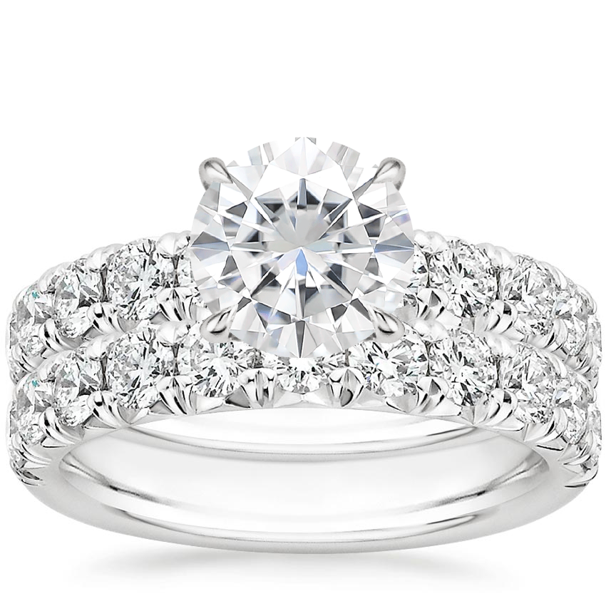 18KW Moissanite Ellora Diamond Bridal Set, top view