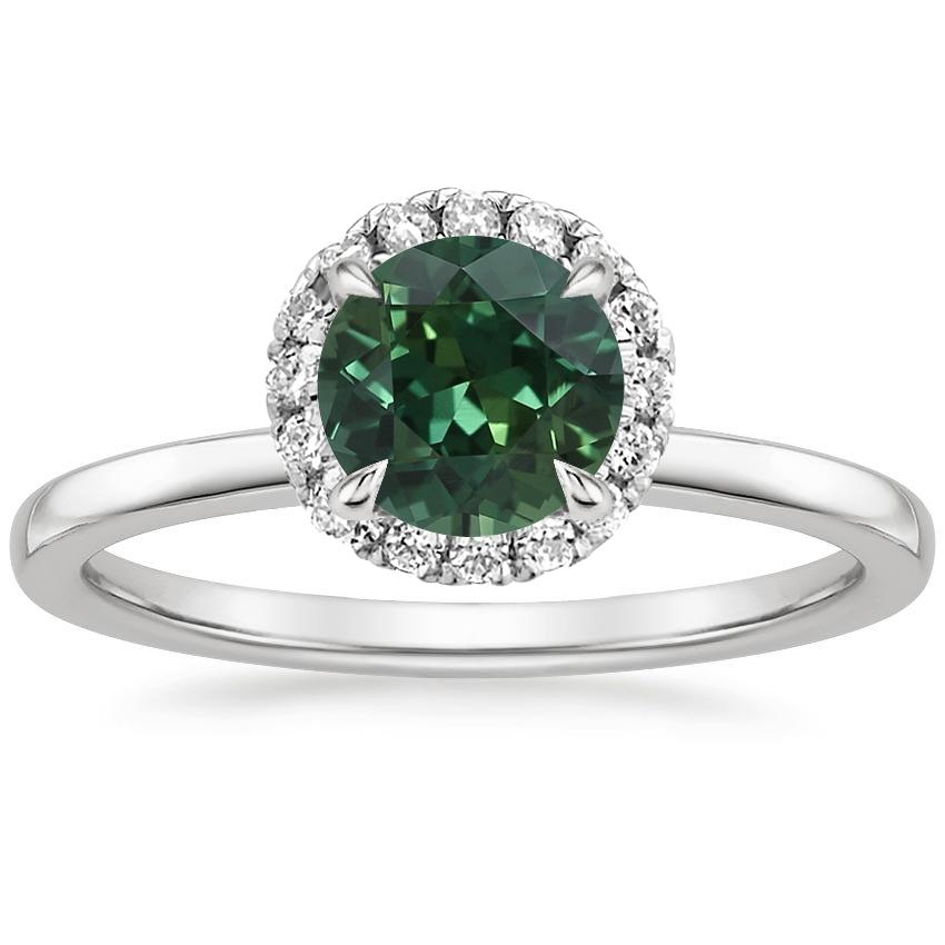 Platinum Vienna Halo Diamond Ring, large top view