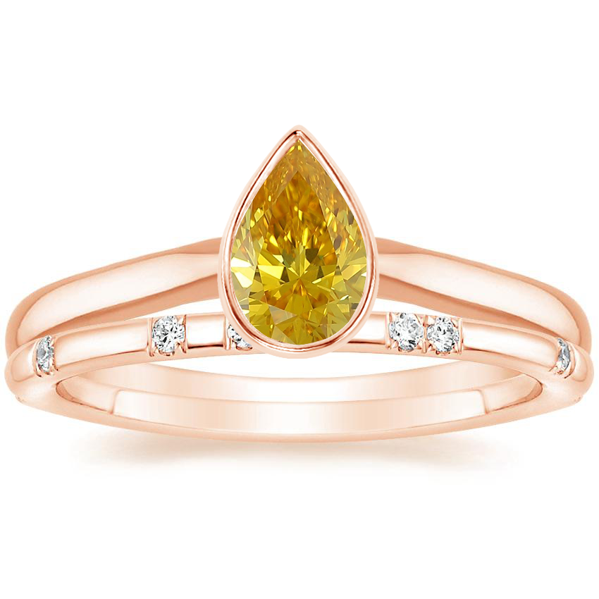 14K Rose Gold Luna Ring with Astra Diamond Ring