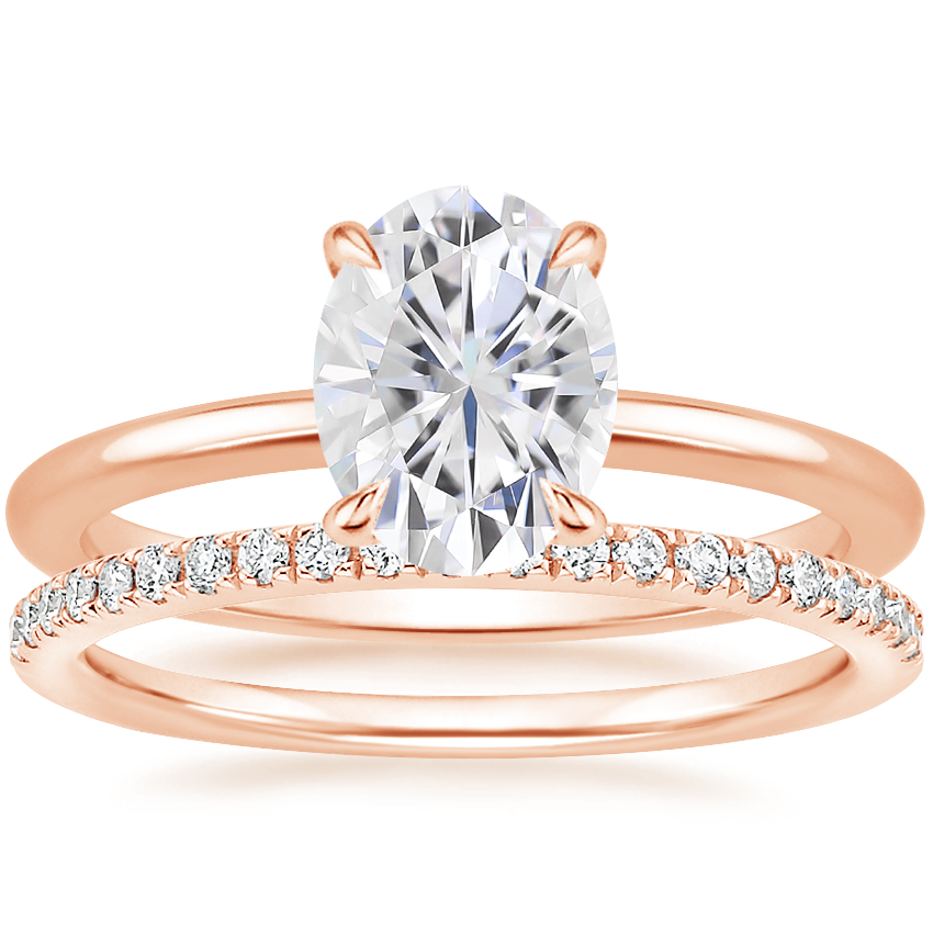 14K Rose Gold Petite Elodie Ring with Ballad Diamond Ring (1/6 ct. tw.)
