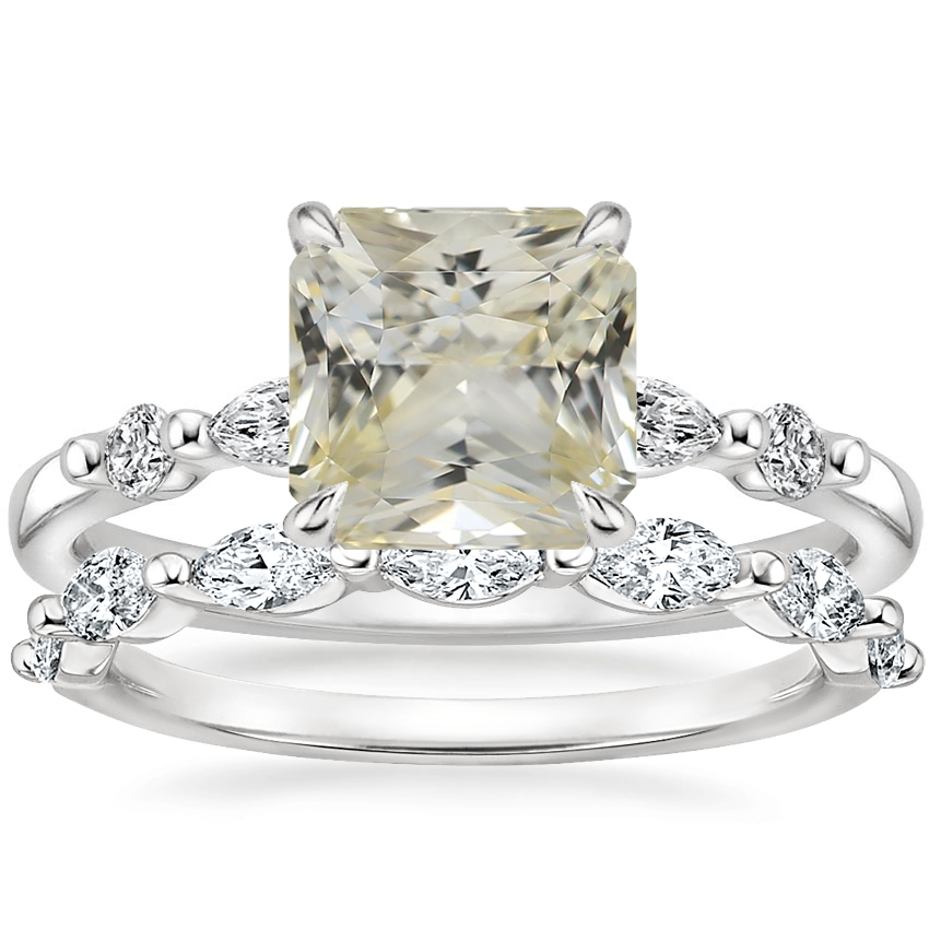 18K White Gold Petite Versailles Diamond Ring (1/6 ct. tw.) with Joelle Diamond Ring