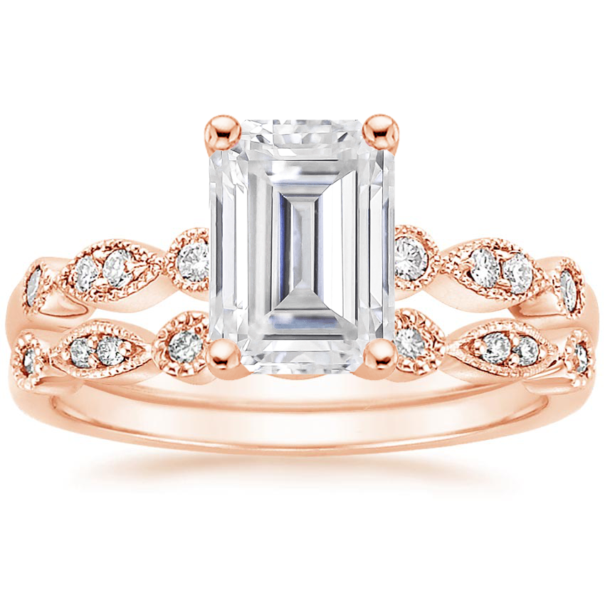 14KR Moissanite Tiara Diamond Bridal Set (1/5 ct. tw.), top view