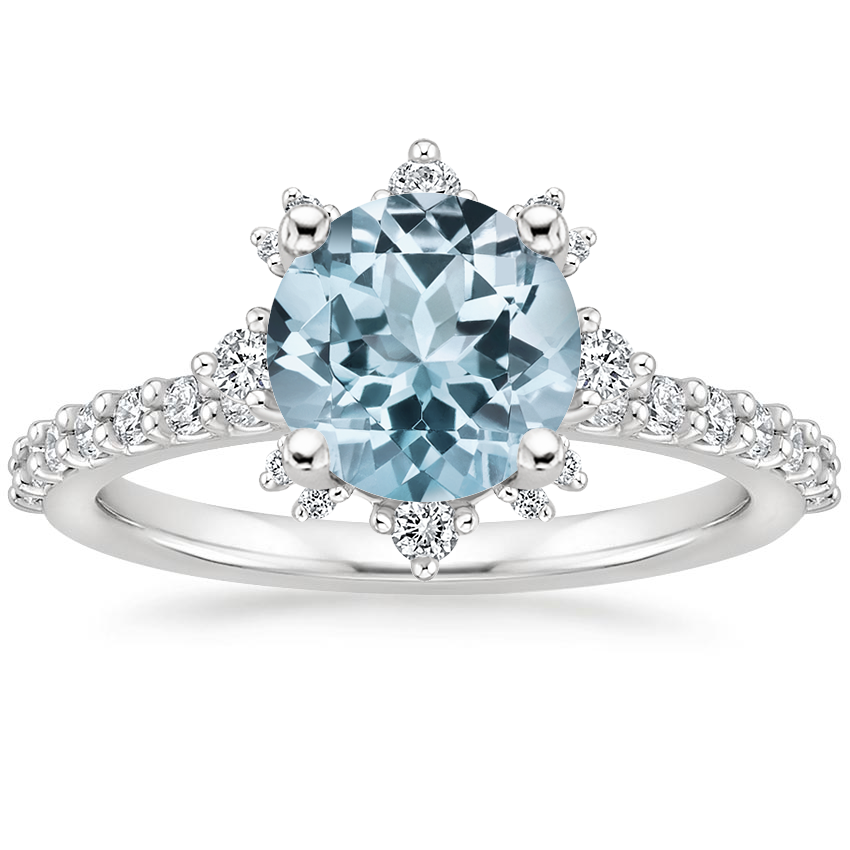 Aquamarine Arabella Diamond Ring (1/3 ct. tw.) in Platinum