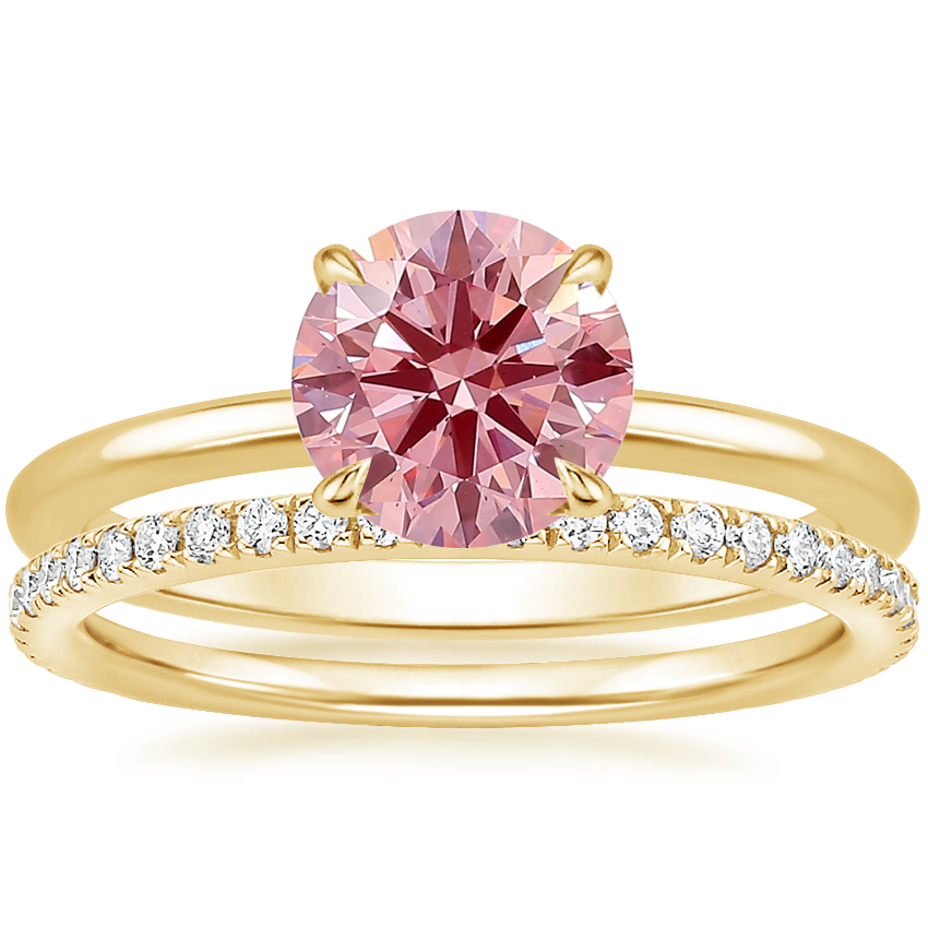 18K Yellow Gold Petite Elodie Ring with Luxe Ballad Diamond Ring