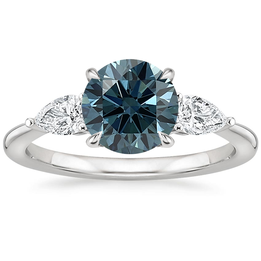 Platinum Opera Three Stone Diamond Ring, large top view