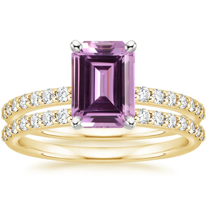 18K Yellow Gold Petite Shared Prong Bridal Set (1/2 ct. tw.)