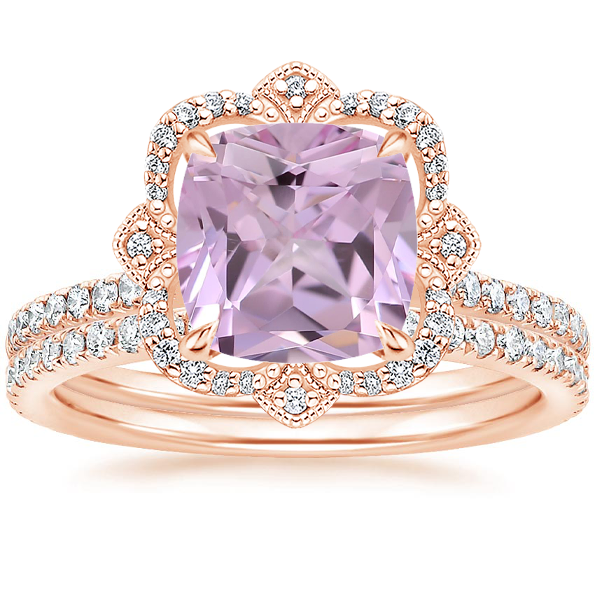14K Rose Gold Reina Diamond Ring with Luxe Ballad Diamond Ring (1/4 ct. tw.)