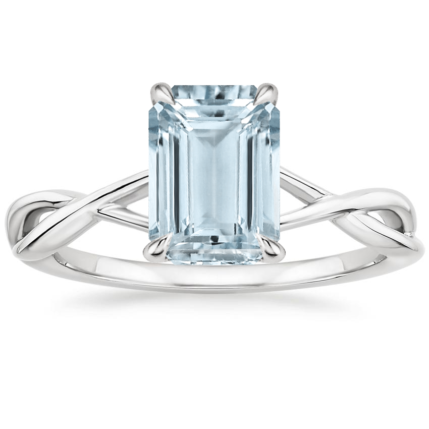 Aquamarine Alya Ring in Platinum