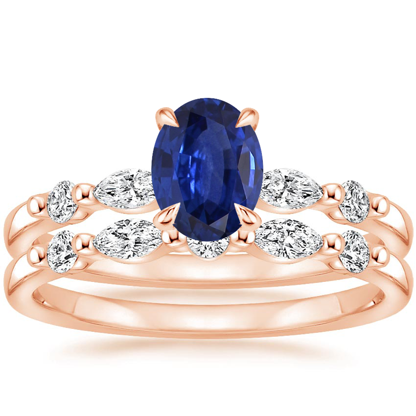 Sapphire Petite Versailles Diamond Bridal Set (3/8 ct. tw.) in 14K Rose ...