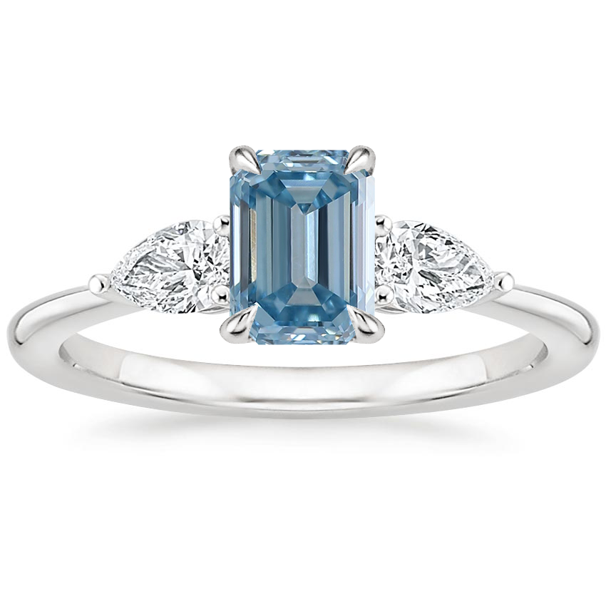 Platinum Opera Three Stone Diamond Ring, large top view